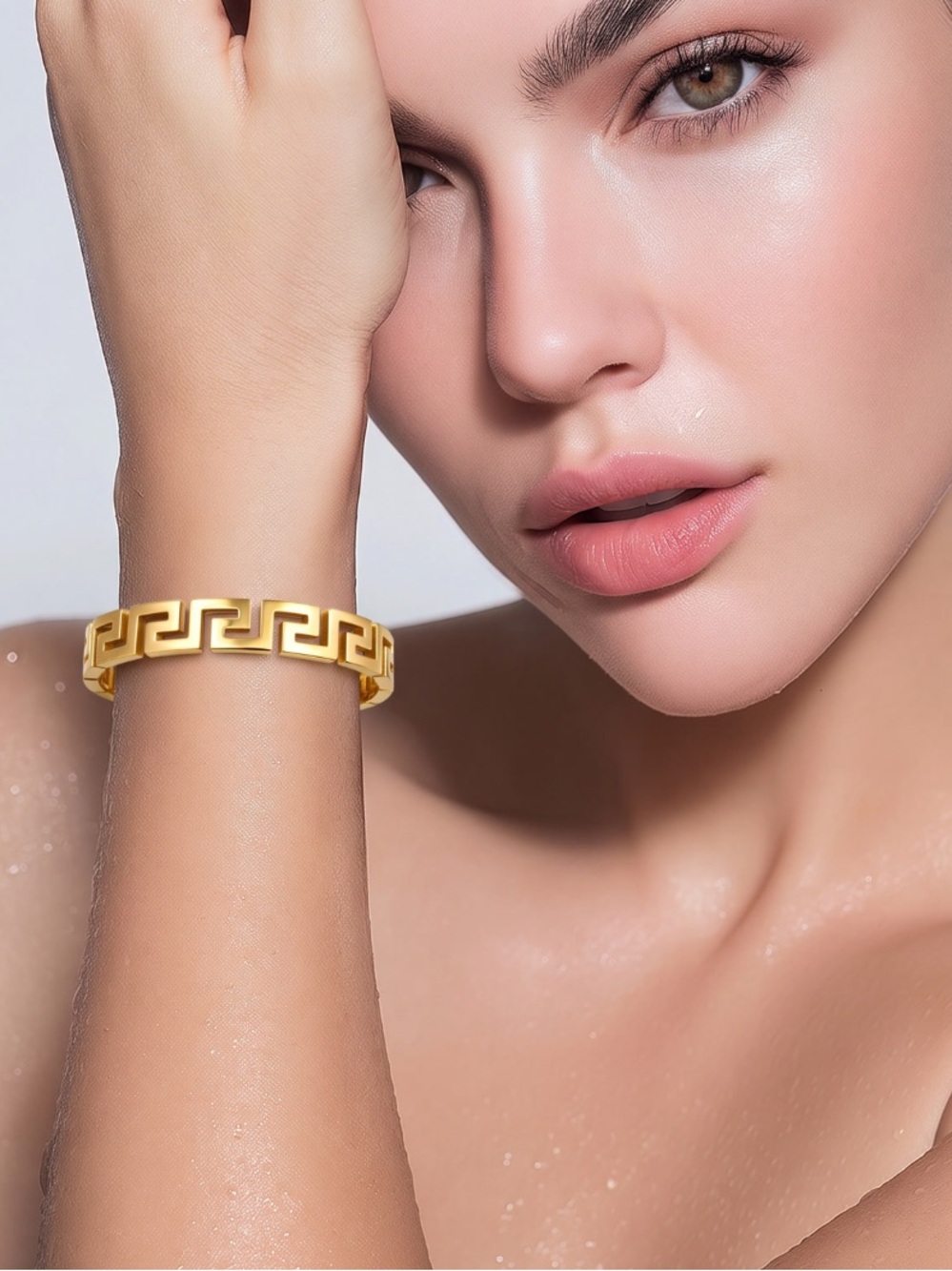 Fashion Jewelry Gold Greek Key Bangle Bracelet